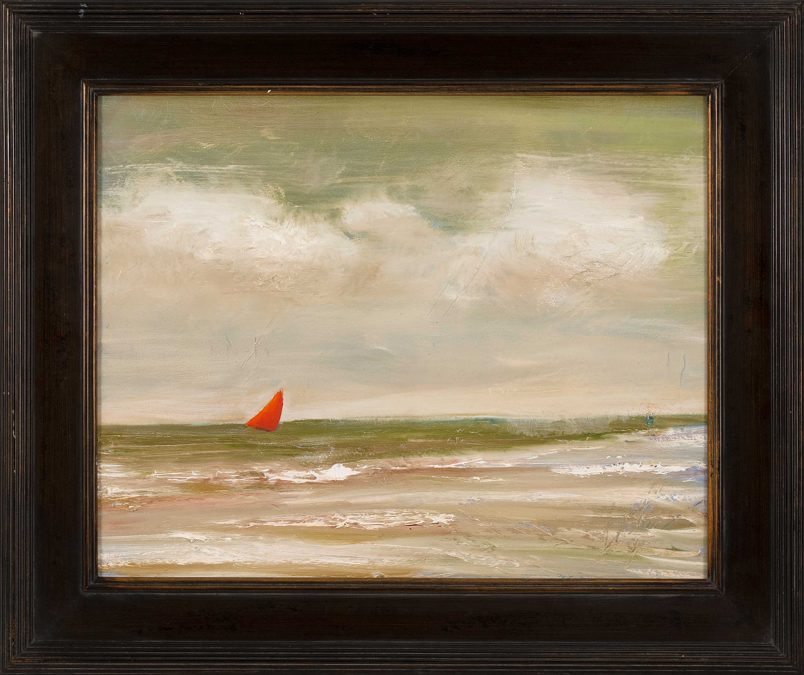 Appraisal: KEVIN DOYLEAmerican ContemporaryRed Sail on the Sound Signed lower right