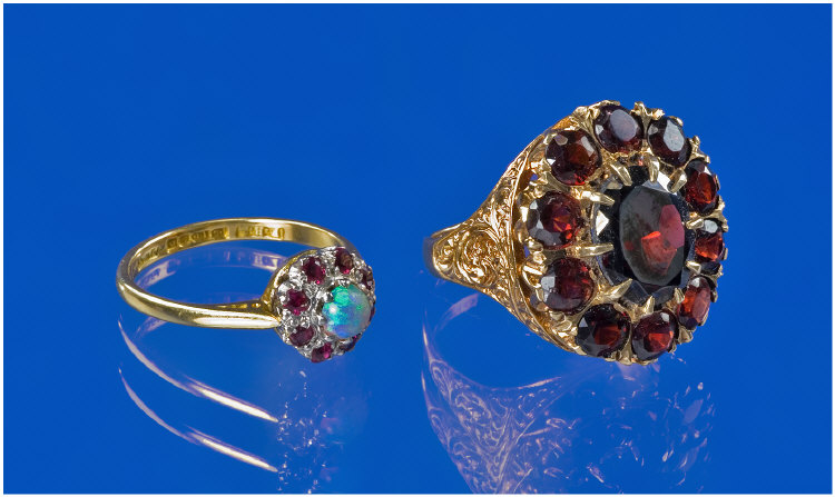 Appraisal: Eighteen Carat Ruby and Pearl Cluster Ring plus carat gold