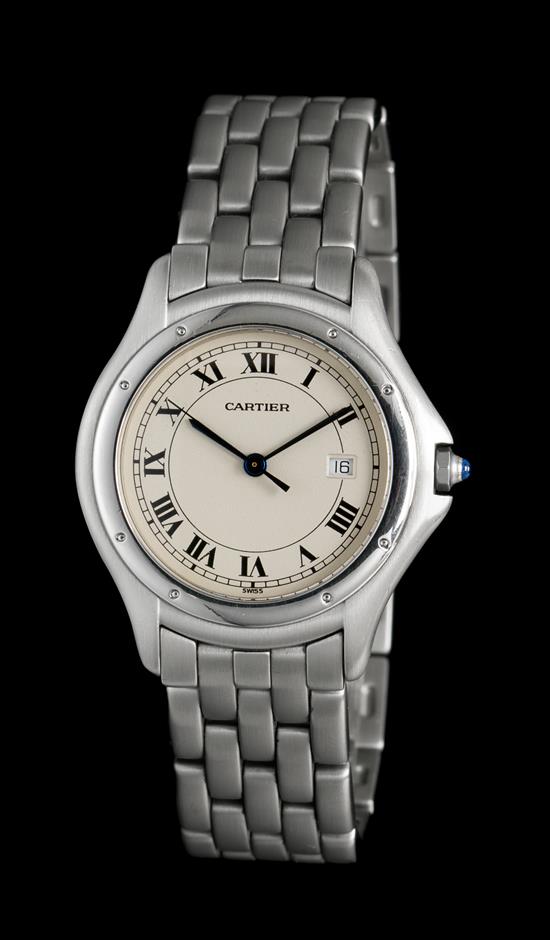 Appraisal: Sale Lot A Stainless Steel Cougar Wristwatch Cartier mm case