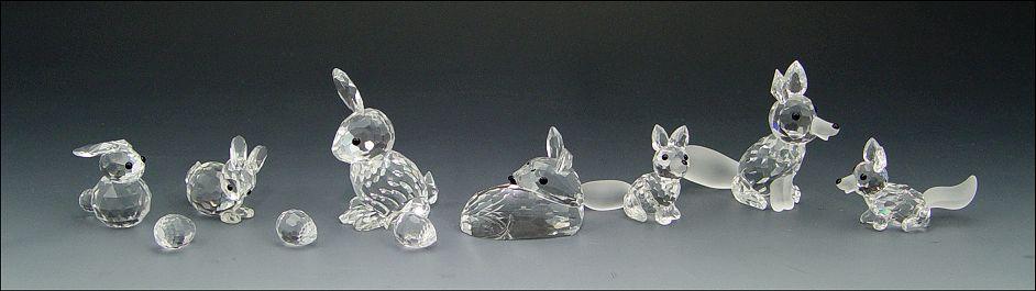 Appraisal: SWAROVSKI CRYSTAL PIECE FOXES DEER RABBITS EGGS Mini Rabbit retired