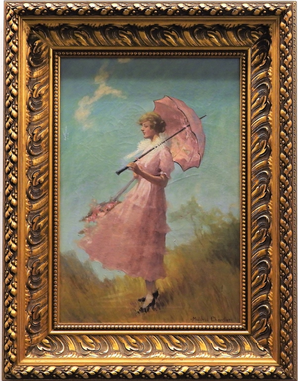 Appraisal: MILDRED CHANDLER PORTRAIT PAINTING OF A YOUNG GIRL United States