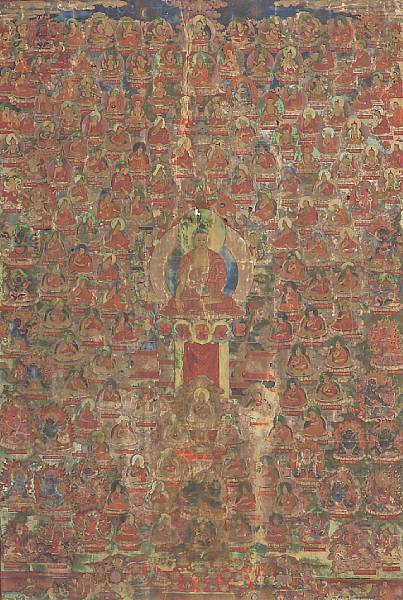 Appraisal: A Tibetan thangka of Shakyamuni and the Great Assembly th