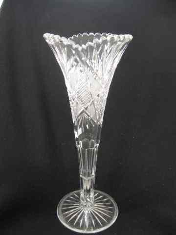 Appraisal: Brilliant Period Cut Glass Trumpet Vase '' tall excellent