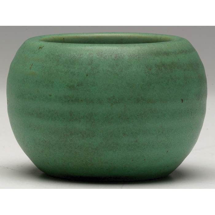 Appraisal: Teco vase ribbed form under a nice green matt glaze