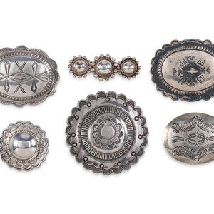 Appraisal: Navajo Silver Belt Buckle AND Pins Broches second quarter -