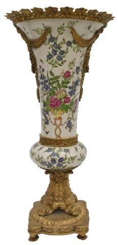 Appraisal: Porcelain floor vase th c having flared foliate rim gilt