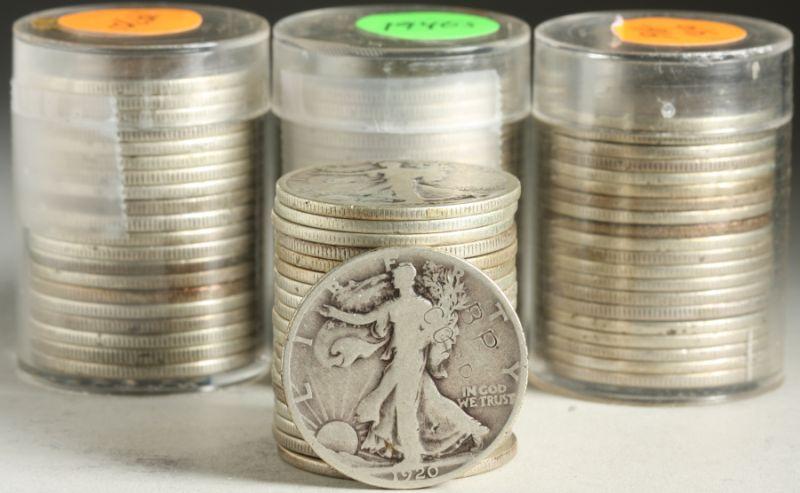 Appraisal: Four Mixed Rolls Walking Liberty Half Dollars one each s