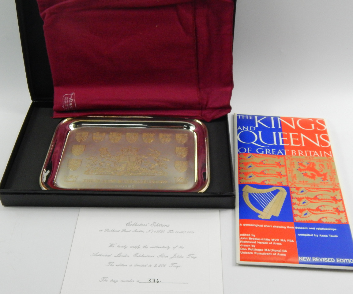 Appraisal: A Queen Elizabeth II Silver Jubilee tray limited edition boxed