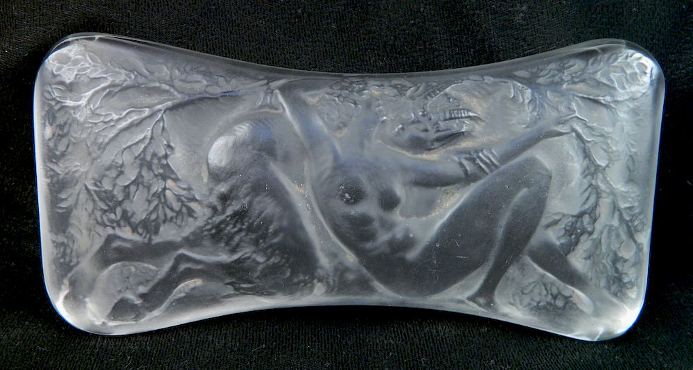 Appraisal: Lalique frosted glass buvard Lalique frosted glass buvard- Nymph and