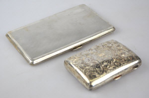 Appraisal: An engine-turned silver cigarette case Wilkinson Ltd Birmingham apparently little