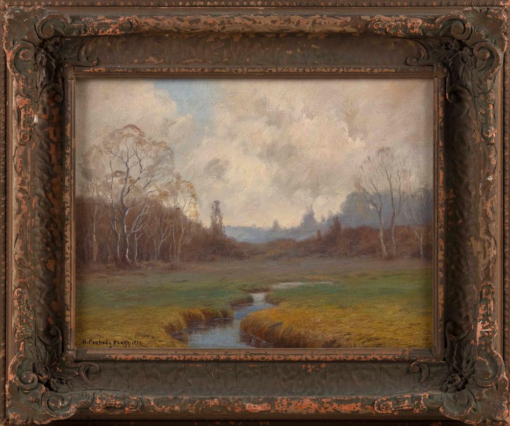 Appraisal: HIRAM PEABODY FLAGG MASSACHUSETTS NEW YORK - MARSH LANDSCAPE OIL