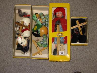 Appraisal: Pelham Puppets Horse Baby Dragon Red Riding Hood and Poodle