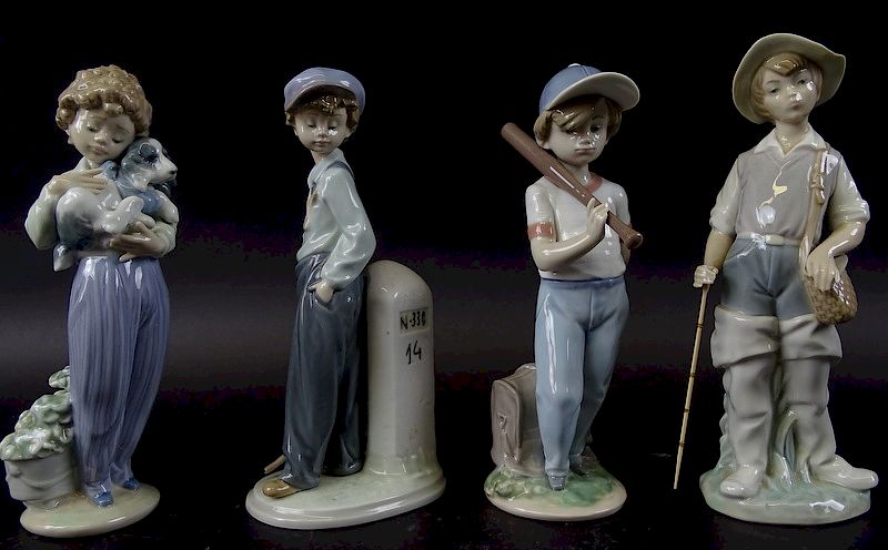 Appraisal: Collection of four Lladro figures Collection of four Lladro figures