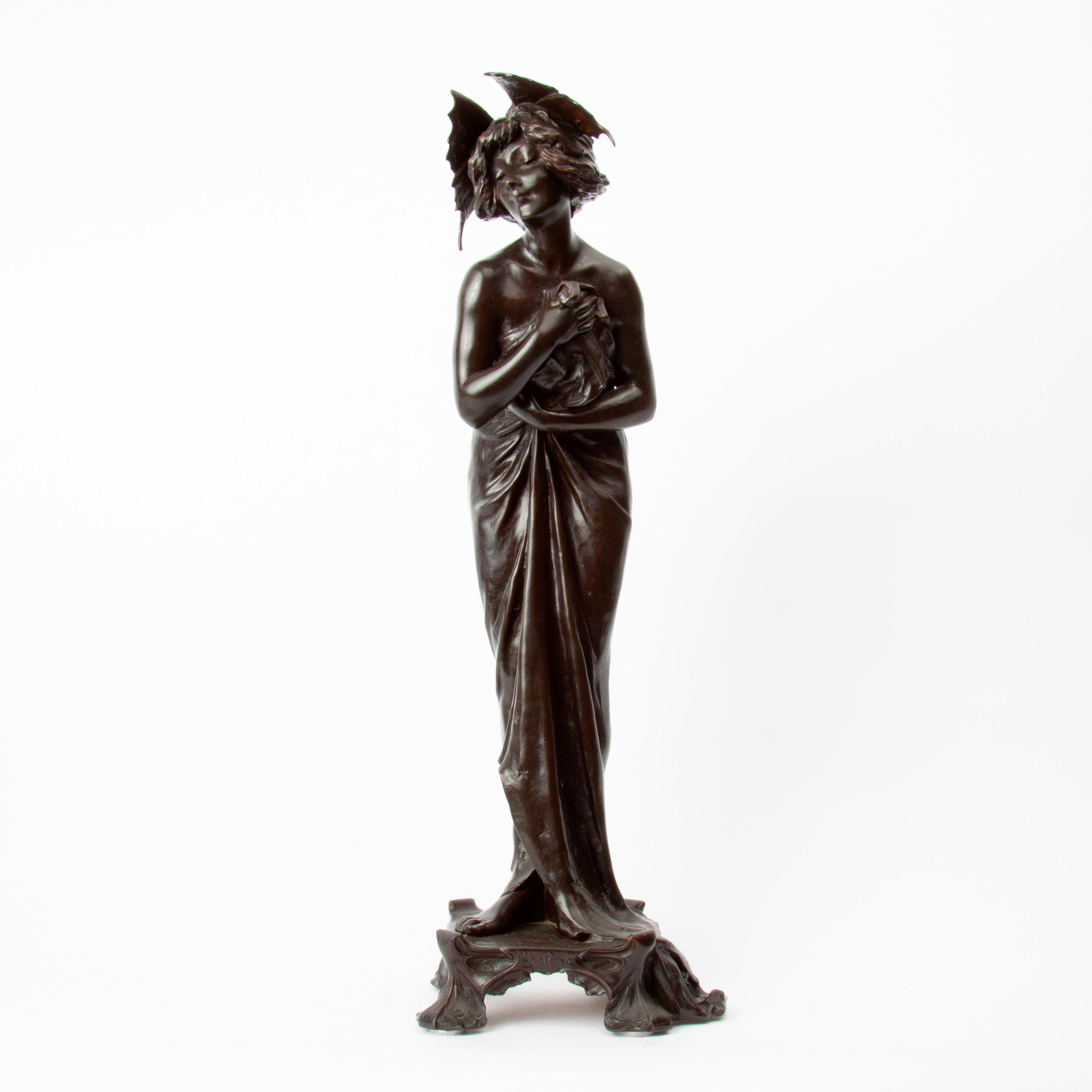 Appraisal: LUCIEN CHARLES EDOUARD ALLIOT 'PHALENE' BRONZE Lucien Charles Edouard Alliot