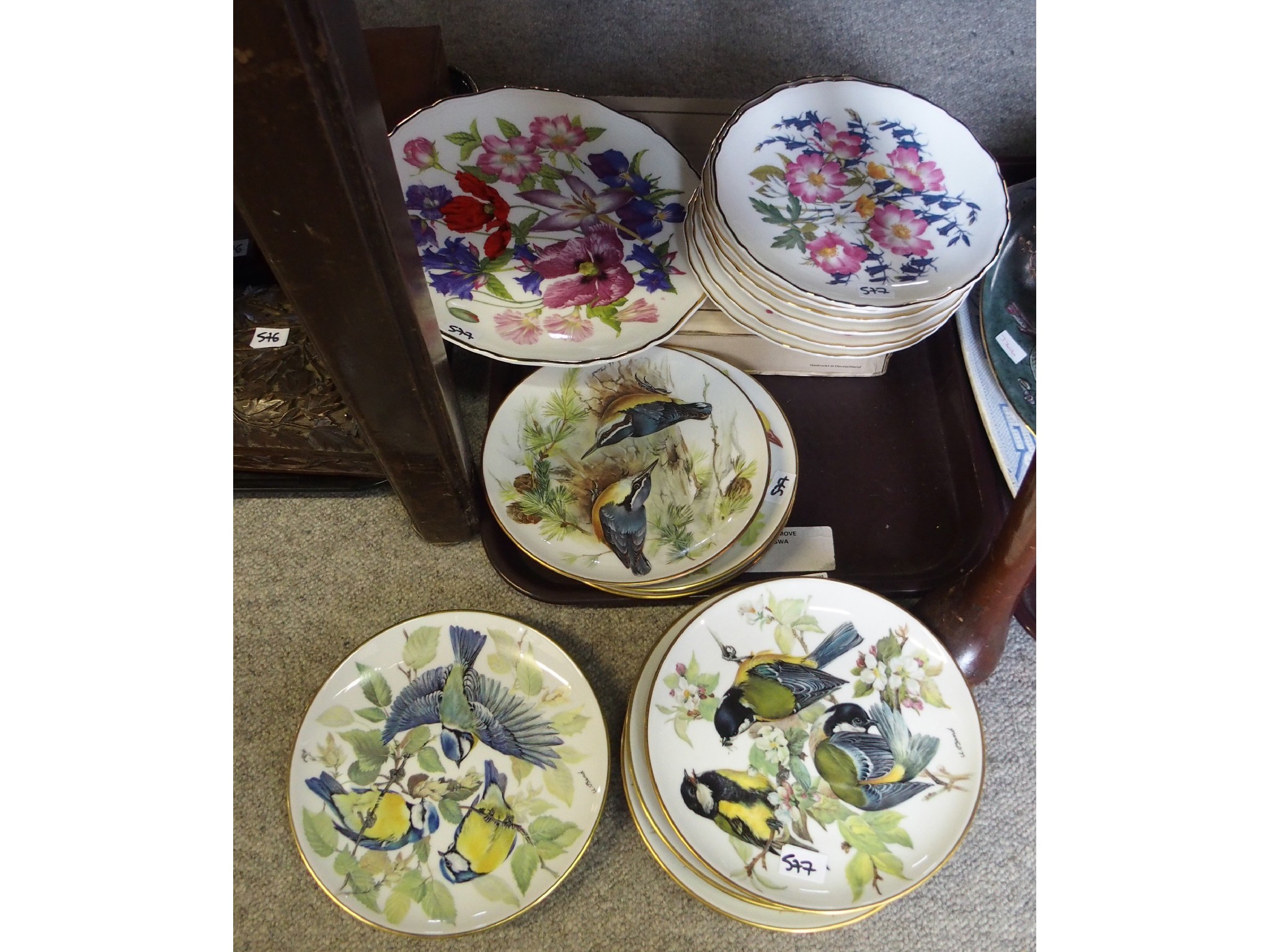 Appraisal: Assorted collectors plates including birds and flowers Bisto ware bowl