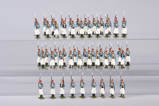 Appraisal: A similar lot of metal figures representing French Turcos marching