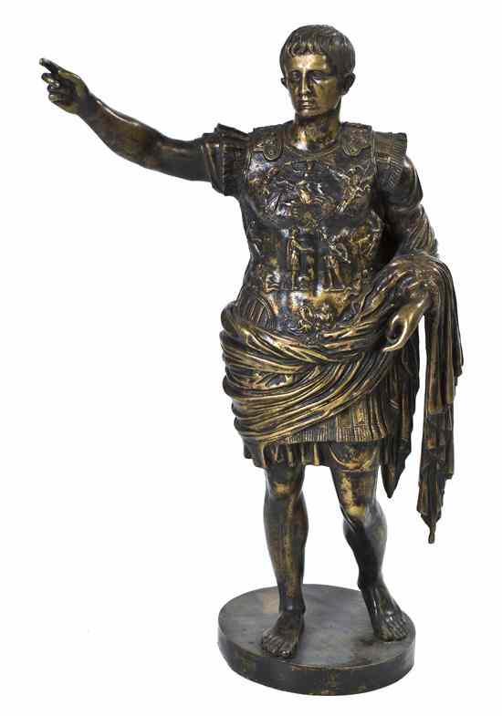 Appraisal: A Continental Bronze Figure after the Antique depicting Caesar Prima