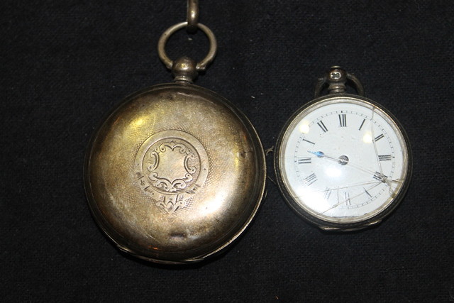 Appraisal: A SILVER POCKET WATCH with enamel dial by Barrett of