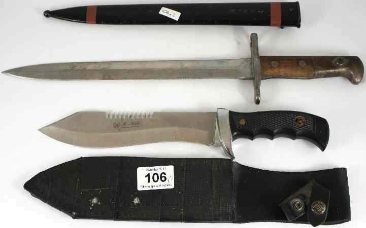 Appraisal: A Elsener Schwyz Victoria Bayonet together with a M Nieto