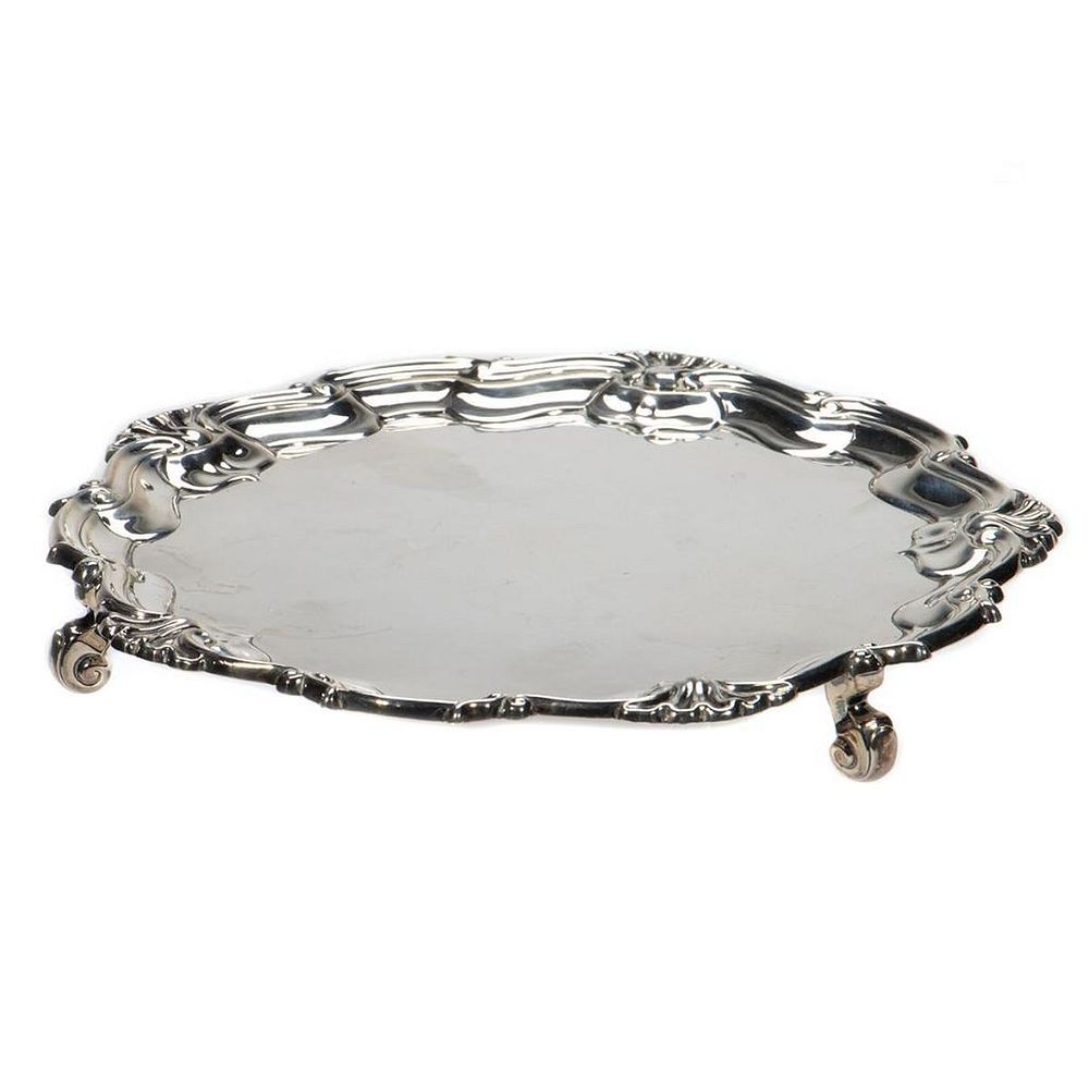 Appraisal: Victorian Sterling Salver In the Rococo Revival style Date mark