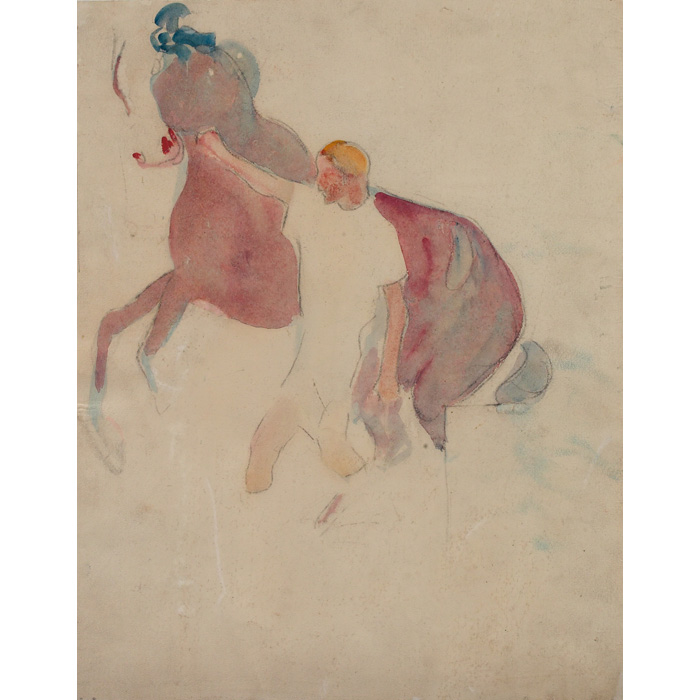 Appraisal: John Steuart Curry American - Man Leading Horse c watercolor