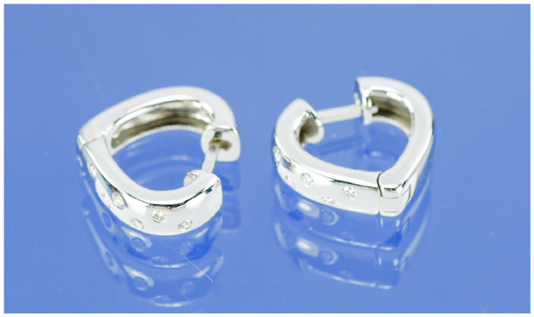 Appraisal: ct White Gold Diamond Earrings Modelled In The Form Of