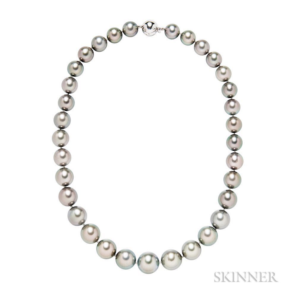 Appraisal: Tahitian Pearl Necklace Tahitian Pearl Necklace composed of thirty-three pearls