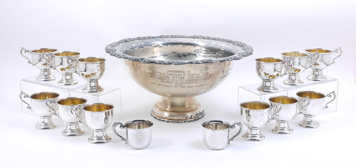 Appraisal: CAPTAIN CHARLES B HUNTER CAPTAIN USS SARATOGA COMMEMORATION BOWL Silverplate