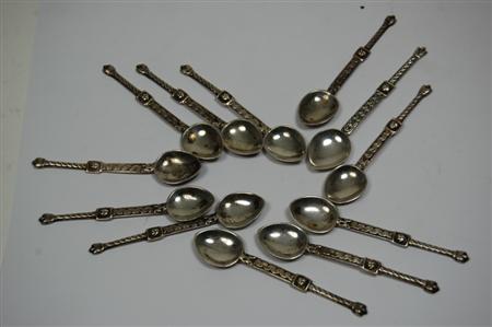 Appraisal: A set of eleven Iona nunnery coffee spoons by Alexander