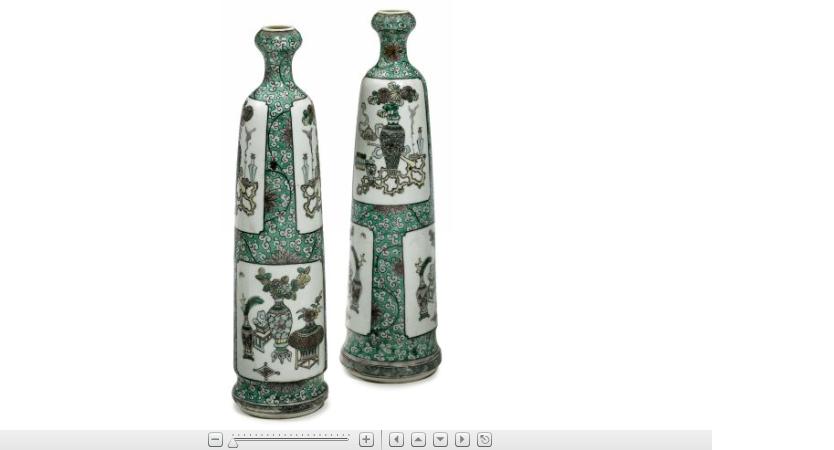 Appraisal: Pair of Chinese famille noire porcelain Kangxi style porcelain vases