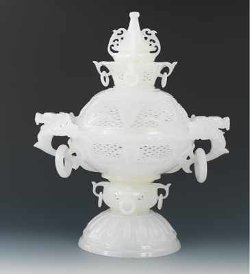 Appraisal: A Peking Glass Large Dragon Lidded Centerpiece Incense Burner Chinese