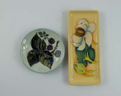 Appraisal: Moorcroft small dish decorated with leaves berries design and trial