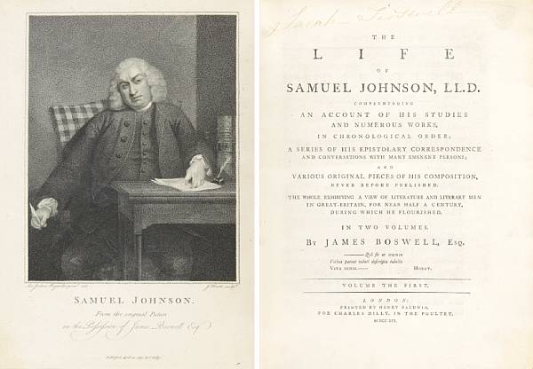 Appraisal: BOSWELL JAMES - The Life of Samuel Johnson LL D