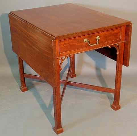 Appraisal: Philadelphia Chippendale mahogany Pembroke table c with a single drawer