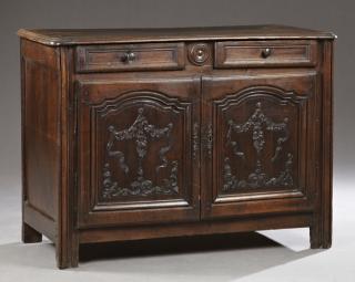 Appraisal: Louis XVI Style Carved Oak Sideboard th c Pro Louis