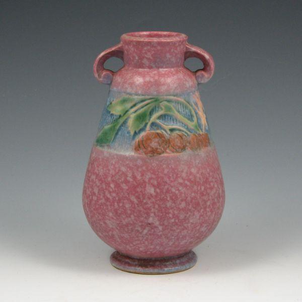 Appraisal: Roseville plum Baneda - vase Marked in red crayon Mint