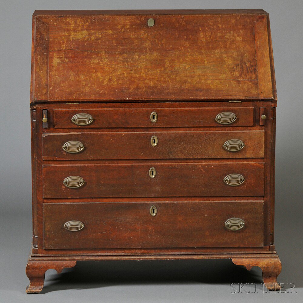 Appraisal: Chippendale Carved Walnut Slant-lid Desk Pennsylvania last half th century