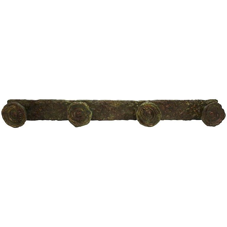 Appraisal: Giacometti Style Bronze Wall Mounted Coat Rack Diego Giacometti style