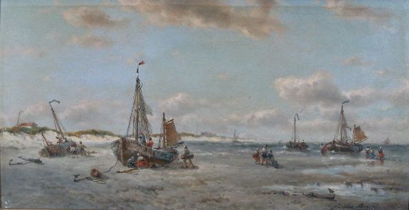 Appraisal: Francois Musin Belgian - Sa Plage oil on panel signed