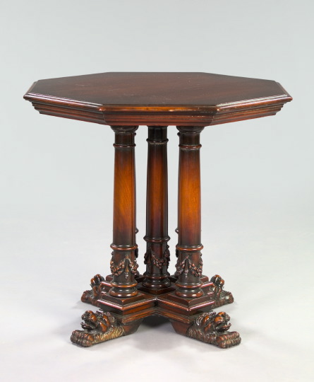 Appraisal: Regency-Inspired Mahogany Occasional Table ca the octagonal top supported by