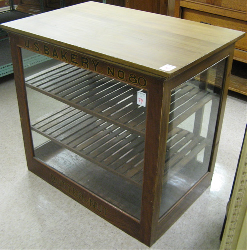 Appraisal: U S BAKERY DISPLAY CASE of wood construction with glass