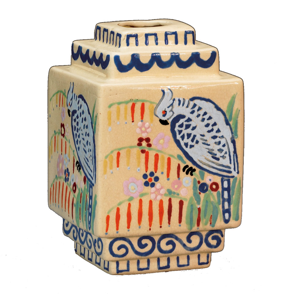 Appraisal: Alice Hagen Earthenware Vase s painted A HAGEN GALLERY STUDIO