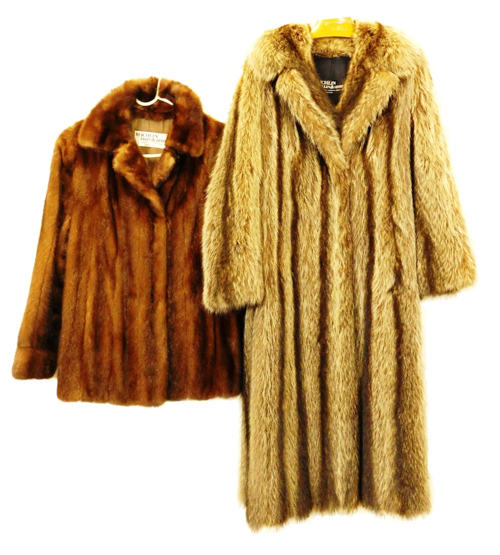 Appraisal: VINTAGE CLOTHING Two fur coats by Reichlin Ellin Levin Hartford