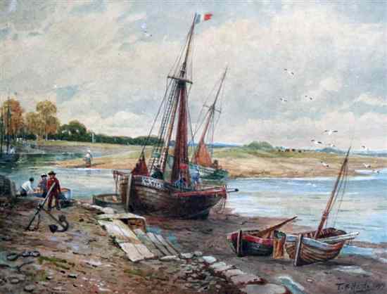 Appraisal: Thomas Bush Hardy - two watercolours Paddlesteamer and fishing boats