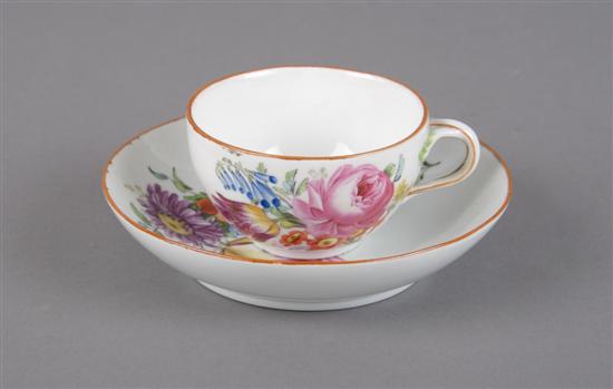 Appraisal: A Meissen Enameled Porcelain Teacup and Saucer Height of cup