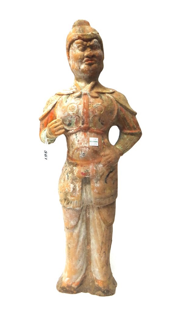 Appraisal: A Chinese pottery figure of a groom probably Tang Dynasty