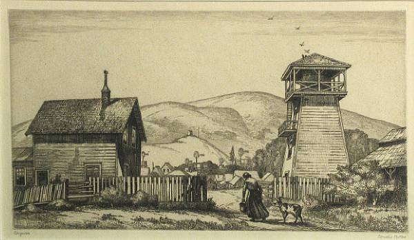 Appraisal: Cornelis Botke American - Cayucos c Etching printed on wove