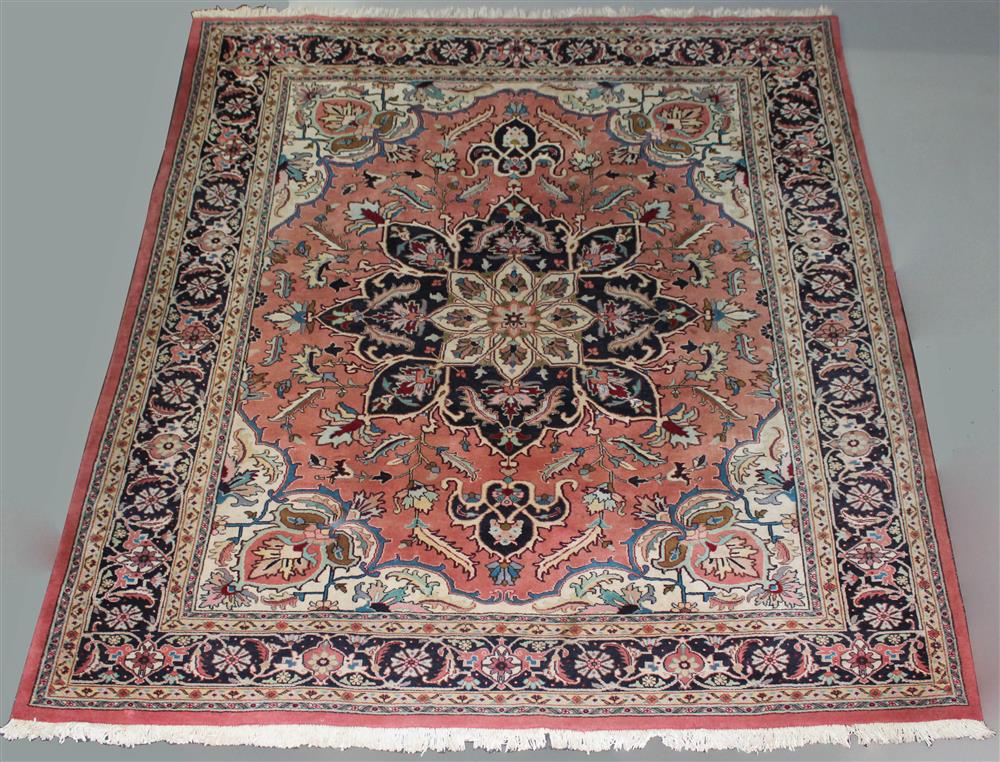 Appraisal: LARGE HERIZ WOOL RUG PROBABLY INDIAN having a large central