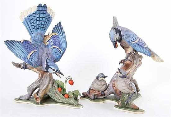 Appraisal: Pair Boehm porcelain Bluejays marked on underside H '' and