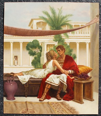 Appraisal: ROMANCE NOVEL COVER ART BY TOM MILLER WITH BOOK Oil